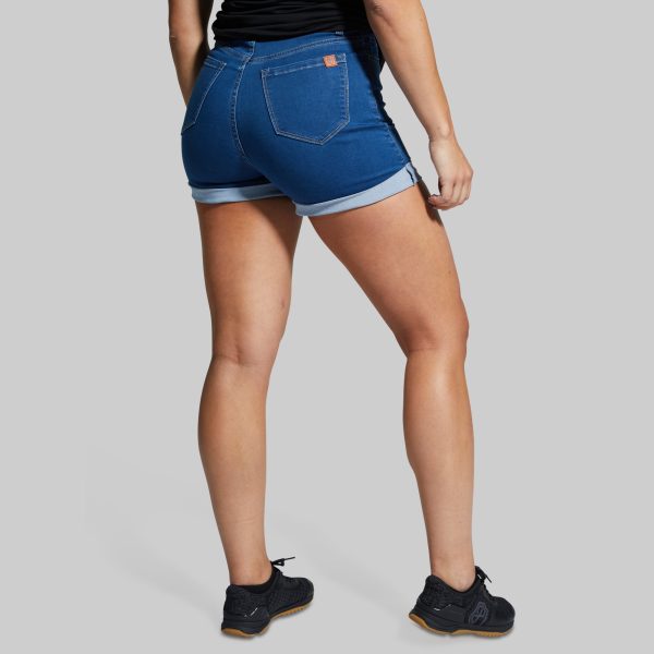 FLEX Stretchy Mom Jean Short (Mid Wash)