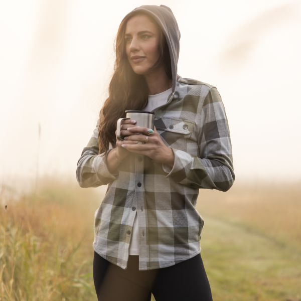 Hooded Woodsman Stretchy Flannel (Creekside)
