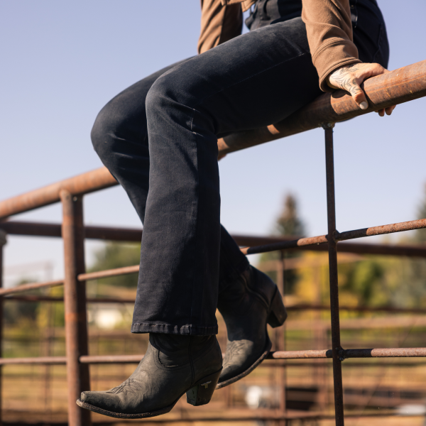 FLEX Stretchy Mid-Rise Boot Cut Jean (Black)