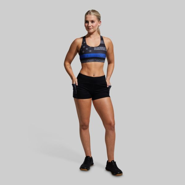 Your Essential Original Sports Bra (Thin Blue Line Gunmetal)