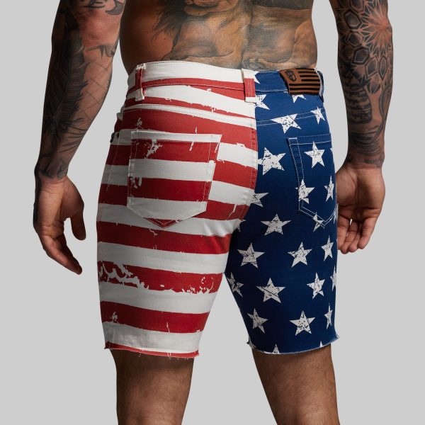 FLEX Stretchy Jort 7 (American Flag)