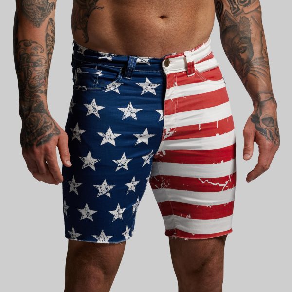 FLEX Stretchy Jort 7 (American Flag)
