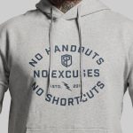 No Excuses Men's Unmatched Hoodie (Heather Grey)