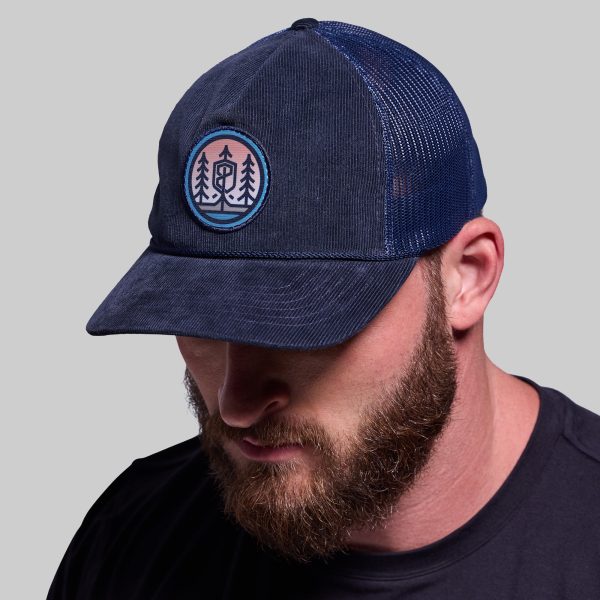 Corduroy Patch Trucker Hat (Navy)