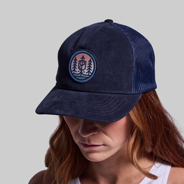 Corduroy Patch Trucker Hat (Navy)