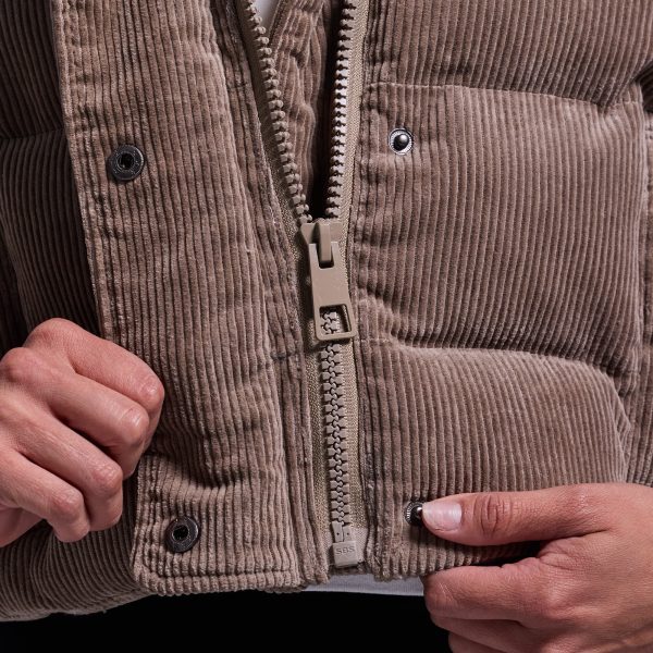 Fireside Cropped Corduroy Puffer Vest (Elephant)