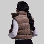 Fireside Cropped Corduroy Puffer Vest (Elephant)