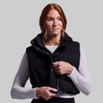 Fireside Cropped Puffer Vest (Black)