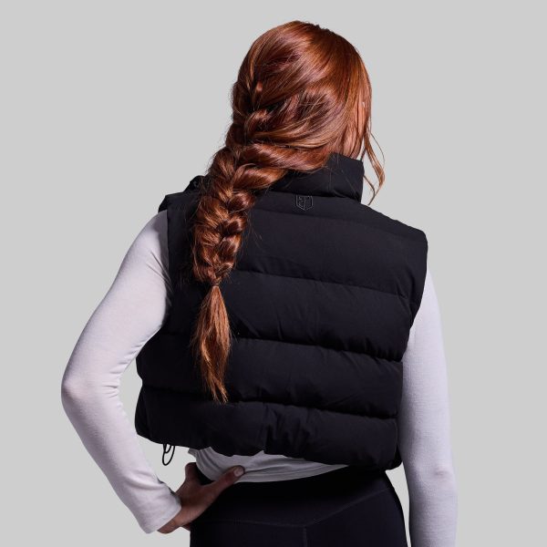 Fireside Cropped Puffer Vest (Black)