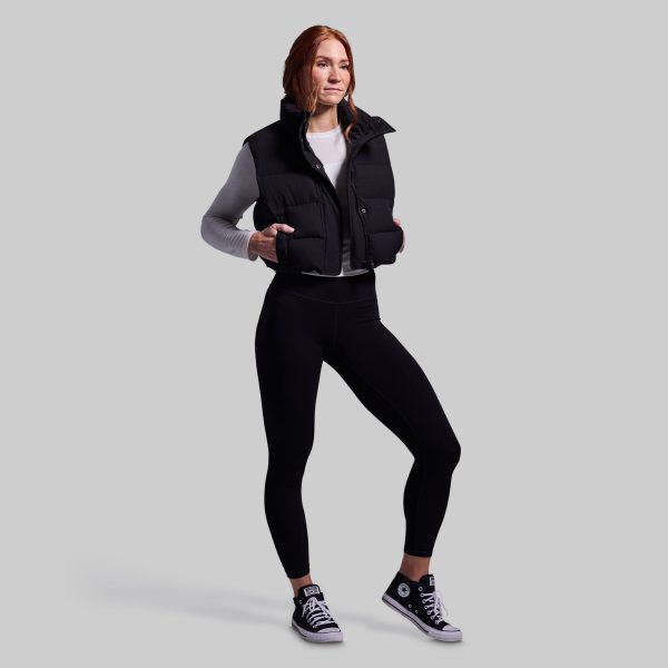 Fireside Cropped Puffer Vest (Black)