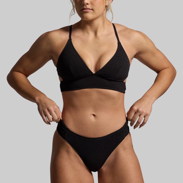 Harbor Crinkle Bikini Bottom (Black)