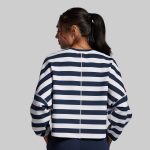 Lounge Lux Cropped Pullover (BP Navy Stripe)